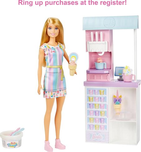 Barbie Careers Doll & Accessories, Ice Cream Shop Playset with Blonde Doll, Ice Cream Machine, Molds, Dough & More in Saudi Arabia