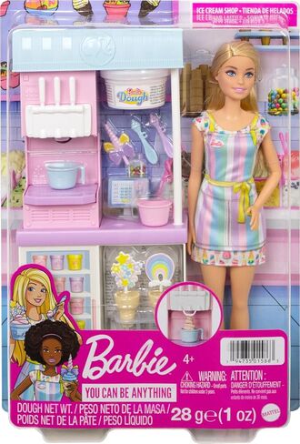 Barbie Careers Doll & Accessories, Ice Cream Shop Playset with Blonde Doll, Ice Cream Machine, Molds, Dough & More in Saudi Arabia