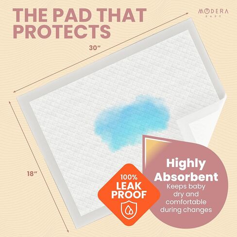 Organic Cotton Disposable Changing Pad Liners | Large 18x24 Hypoallergenic Ultra Absorbent & Waterproof Super Soft, Quilted Underpads for Baby Diaper Table & Travel, Leak Proof & Mess Free [50-Pack] in Kuwait
