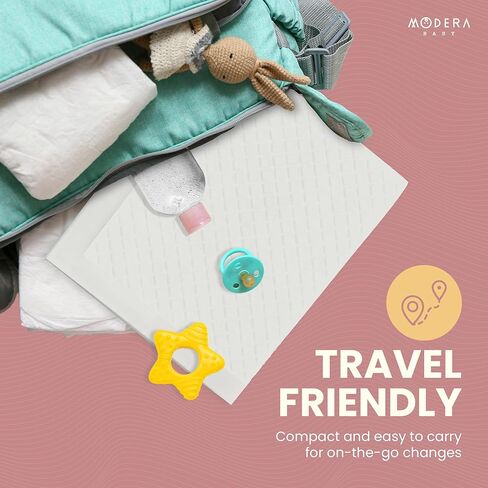 Organic Cotton Disposable Changing Pad Liners | Large 18x24 Hypoallergenic Ultra Absorbent & Waterproof Super Soft, Quilted Underpads for Baby Diaper Table & Travel, Leak Proof & Mess Free [50-Pack] in Kuwait