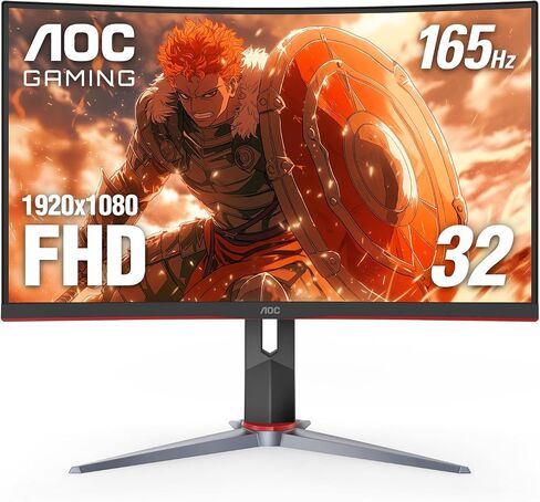 AOC C27G4H 27" Curved Gaming Monitor, FHD 1920x1080, 1500R, 200Hz Refresh Rate, 0.3ms Response Time, Height Adjustable, Black, Xbox PS5 Switch Compatible in Saudi Arabia