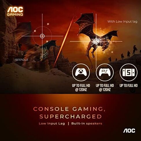 AOC C27G4H 27" Curved Gaming Monitor, FHD 1920x1080, 1500R, 200Hz Refresh Rate, 0.3ms Response Time, Height Adjustable, Black, Xbox PS5 Switch Compatible in Saudi Arabia