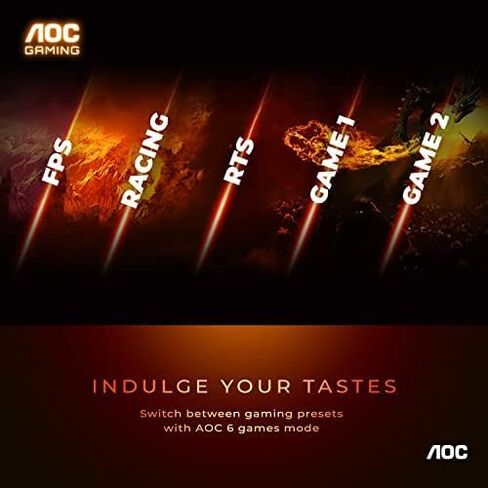 AOC C27G4H 27" Curved Gaming Monitor, FHD 1920x1080, 1500R, 200Hz Refresh Rate, 0.3ms Response Time, Height Adjustable, Black, Xbox PS5 Switch Compatible in Saudi Arabia