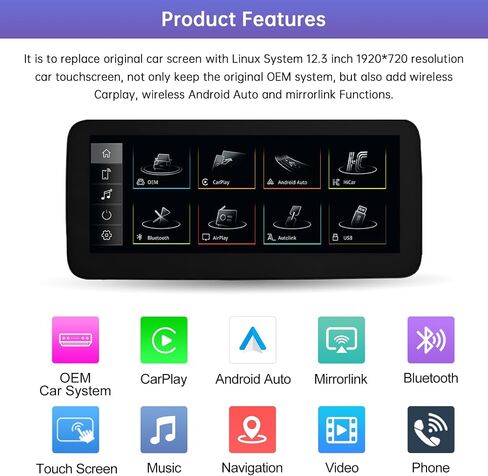 Road Top 8.9 Inch Car Radio Wireless CarPlay Touchscreen for Audi A5 2009-2015 Year with 2GMMI, Car Radio Stereo Multimedia Screen, Support Wireless Android Auto, Navigation, Mirrorlink in Kuwait