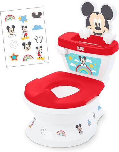 Disney Baby Stitch My Size Potty Training Toilet by Bright Starts, Toddler Potty Chair with Flushing & Cheering Sounds, Removable Seat with Splash Guard & Handles, Ages 18+ Months, Up to 50 lbs in Saudi Arabia