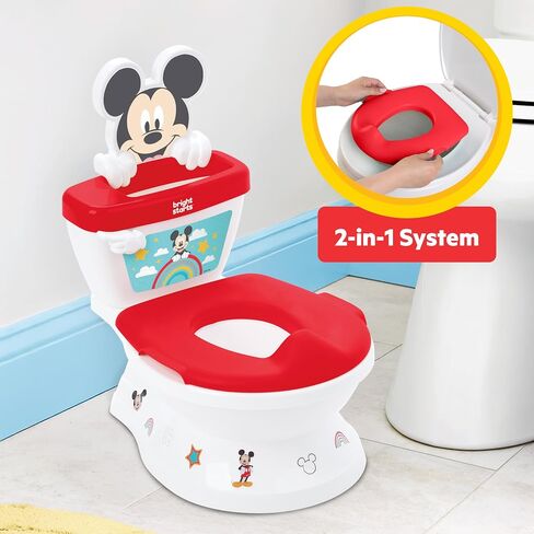 Disney Baby Stitch My Size Potty Training Toilet by Bright Starts, Toddler Potty Chair with Flushing & Cheering Sounds, Removable Seat with Splash Guard & Handles, Ages 18+ Months, Up to 50 lbs in Saudi Arabia