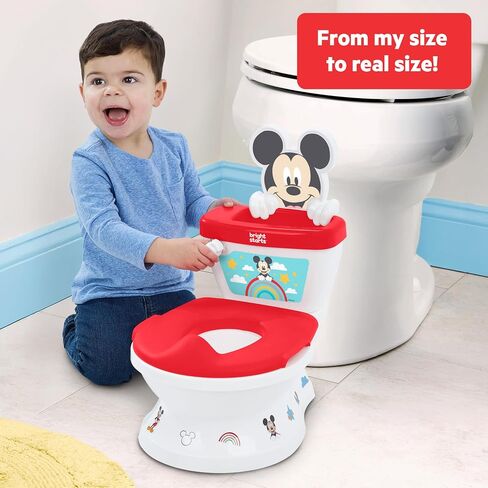 Disney Baby Stitch My Size Potty Training Toilet by Bright Starts, Toddler Potty Chair with Flushing & Cheering Sounds, Removable Seat with Splash Guard & Handles, Ages 18+ Months, Up to 50 lbs in Saudi Arabia