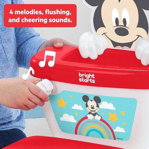 Disney Baby Stitch My Size Potty Training Toilet by Bright Starts, Toddler Potty Chair with Flushing & Cheering Sounds, Removable Seat with Splash Guard & Handles, Ages 18+ Months, Up to 50 lbs in Saudi Arabia