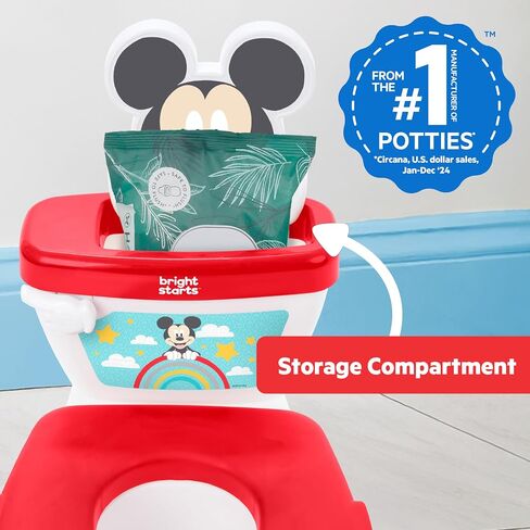 Disney Baby Stitch My Size Potty Training Toilet by Bright Starts, Toddler Potty Chair with Flushing & Cheering Sounds, Removable Seat with Splash Guard & Handles, Ages 18+ Months, Up to 50 lbs in Saudi Arabia