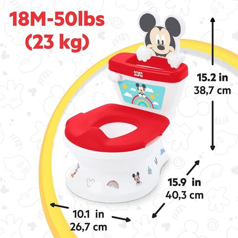 Disney Baby Stitch My Size Potty Training Toilet by Bright Starts, Toddler Potty Chair with Flushing & Cheering Sounds, Removable Seat with Splash Guard & Handles, Ages 18+ Months, Up to 50 lbs in Saudi Arabia
