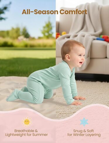 Patpat Baby Footies Boys Girls - Bamboo Viscose - Shipper & Non -Slip Romper Mitten - ملابس رضعية القدمين. in Kuwait