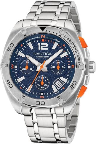 Nautica Men's NAPTCS224 Tin Can Bay Grey/Blue/Blue Silicone Strap Watch in Saudi Arabia