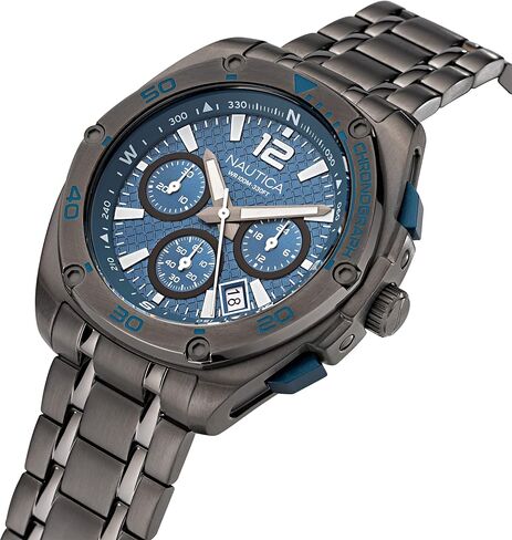Nautica Men's NAPTCS224 Tin Can Bay Grey/Blue/Blue Silicone Strap Watch in Saudi Arabia