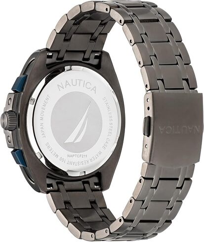 Nautica Men's NAPTCS224 Tin Can Bay Grey/Blue/Blue Silicone Strap Watch in Saudi Arabia