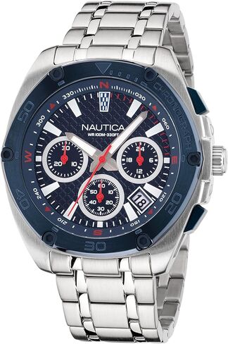 Nautica Men's NAPTCS224 Tin Can Bay Grey/Blue/Blue Silicone Strap Watch in Saudi Arabia