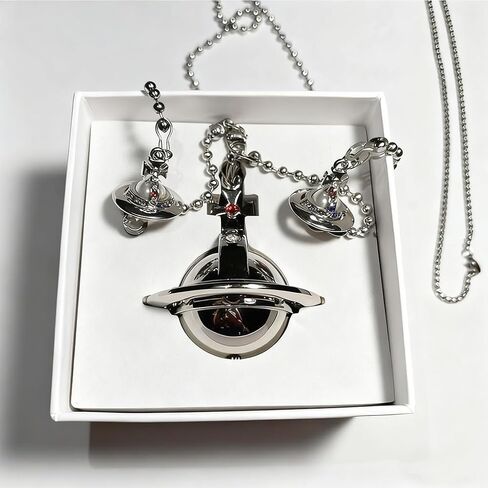 Saturn Necklace Butane Torch Lighter, Refillable Gas Adjustable Soft Flame Lighter, Vintage Sweater Necklace Charm, Suitable for Family and Friends Collection Decoration Gift(Silver) in Saudi Arabia
