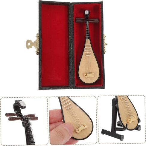 Vaguelly Small Musical Instrument Miniature Pipa Lute Photo Prop for Home Unique Model Decor in Saudi Arabia