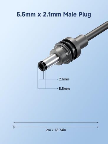 Peakdo 10cm/0.33ft 60W DC إلى DC Cable Cable for Starlink Mini ، 2 Pack Starlink Mini Cable 5.5 × 2.1mm in Kuwait