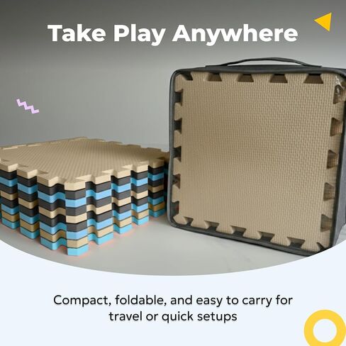MioTetto Baby Play Mat, Soft Foam Floor Tiles for Kids. Adjustable Interlocking Foam Tiles, Fits with 50x50 Playpen Baby mat for Crawling & Development, Safe & Non-Toxic Playmat for Babies 6-12 Months in Kuwait