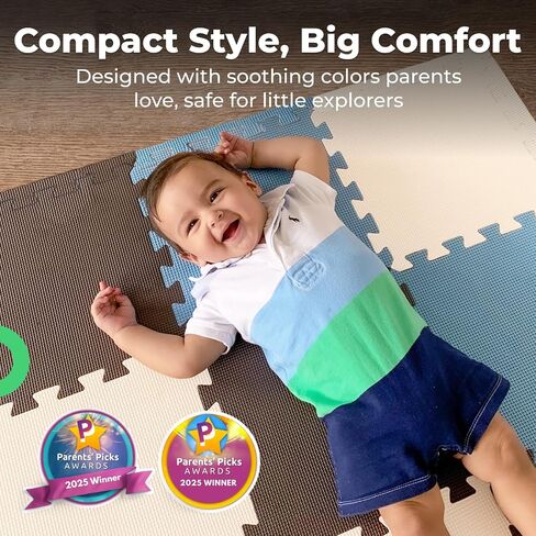 MioTetto Baby Play Mat, Soft Foam Floor Tiles for Kids. Adjustable Interlocking Foam Tiles, Fits with 50x50 Playpen Baby mat for Crawling & Development, Safe & Non-Toxic Playmat for Babies 6-12 Months in Kuwait