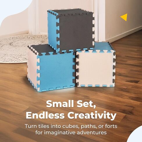 MioTetto Baby Play Mat, Soft Foam Floor Tiles for Kids. Adjustable Interlocking Foam Tiles, Fits with 50x50 Playpen Baby mat for Crawling & Development, Safe & Non-Toxic Playmat for Babies 6-12 Months in Kuwait