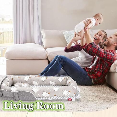 صيد الطفل لحقيبة حديثي الولادة المحمولة ، و Paby Nest Play My Gym مع حزام ، وحجم قابل للتعديل من مواليد الأطفال حديثي الولادة ، ومساحة سحاب داخلية إلى 24 شهرًا (رمادي ألف فحص الطيور) in Kuwait