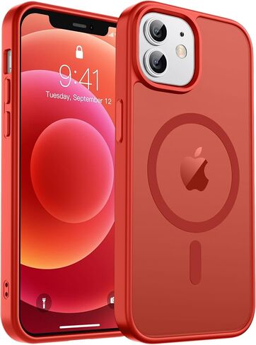 Magnetic for iPhone 11 Phone Case, [Compatible with MagSafe] [Military Grade Drop Protection] Translucent Matte Shockproof Anti-Scratch Phone Case, Black in Saudi Arabia