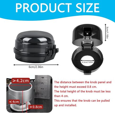 Gas Stove Knob Safety Covers: 6Pcs Child Proof Stove Covers, Non-Universal Baby Proof Oven knobs Locks for Only Height Under 1.65" - Transparent in Kuwait