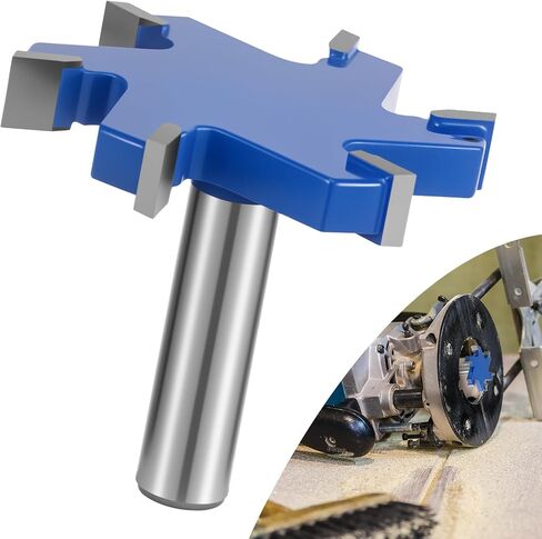 Flattening Router Bit 1/2 Shank, 2-1/2" Cut Dia, 6 Flute Surfacing Router Bit Efficient Slab Flattening Multifunctional Planing for Solid Wood Density Board Laminate in Kuwait