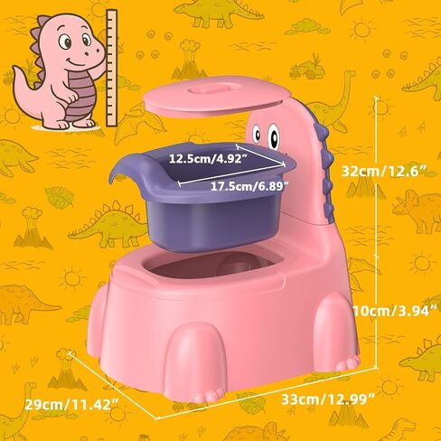 Potty Training Toilet Toddler Potty Chair Kids Boys Girls Dinosaur Animal Comfortable Potties Training Seat for Childrens Ages 1-3 Portable Baby Toilets with Lid Back Easy to Clean Potty Trainer,Blue in Saudi Arabia