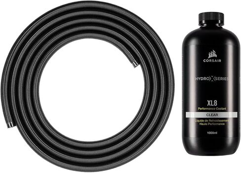 Corsair Hydro X Series XT 3/8" ID, 1/2" OD White Softline Mesh Tubing (3 Meter) and Clear XL8 Performance PC Coolant (1000mL) Bundle in Kuwait
