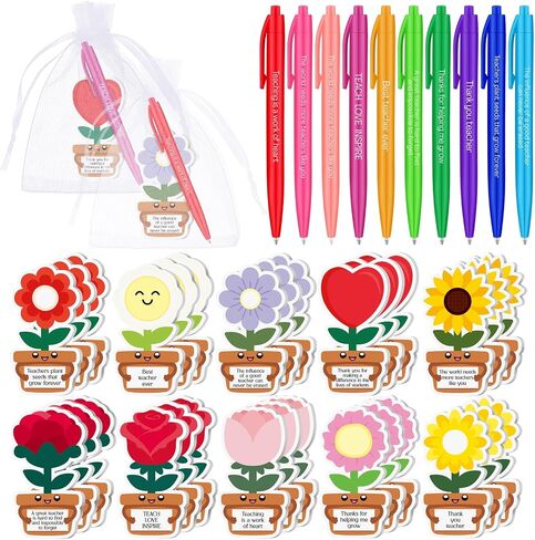 Kosiz 90 Pcs Apple Shaped Teacher Notepad with Pen Teacher Appreciation Gifts Bulk Teacher Sticky Notes Graduation Gift Thank You Gifts for Teacher Office School Classroom Supplies Teacher's Day Gifts in Saudi Arabia