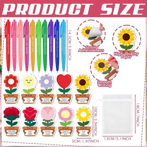 Kosiz 90 Pcs Apple Shaped Teacher Notepad with Pen Teacher Appreciation Gifts Bulk Teacher Sticky Notes Graduation Gift Thank You Gifts for Teacher Office School Classroom Supplies Teacher's Day Gifts in Saudi Arabia
