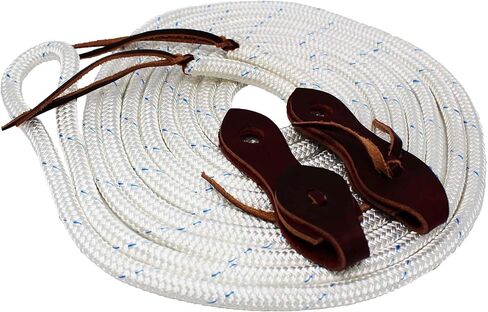 CHALLENGER 5/8" x 22' Horse Training Nylon Braided Mecate Reins with Slobber Straps 607RT01 in Saudi Arabia