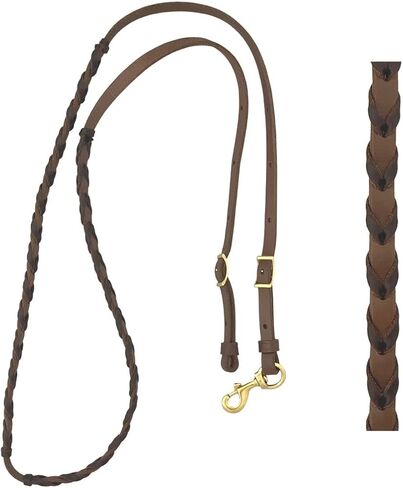حزام جلدي مزيت من AJ Tack مع رباط لاتيجو - 5/8 بوصة × 7 قدم 6 بوصة in Saudi Arabia