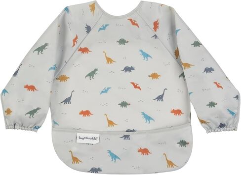 Tiny Twinkle Mess Proof Baby Bib ، Bib Smock Baby Bib للأكل ، مريلة طويلة الأكمام قابلة للغسل ، فطام LED LED ، المريلة الصغيرة ، مستلزمات BLW (ديناصور ، 6-24 شهرًا) in Kuwait