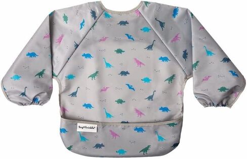 Tiny Twinkle Mess Proof Baby Bib ، Bib Smock Baby Bib للأكل ، مريلة طويلة الأكمام قابلة للغسل ، فطام LED LED ، المريلة الصغيرة ، مستلزمات BLW (ديناصور ، 6-24 شهرًا) in Kuwait