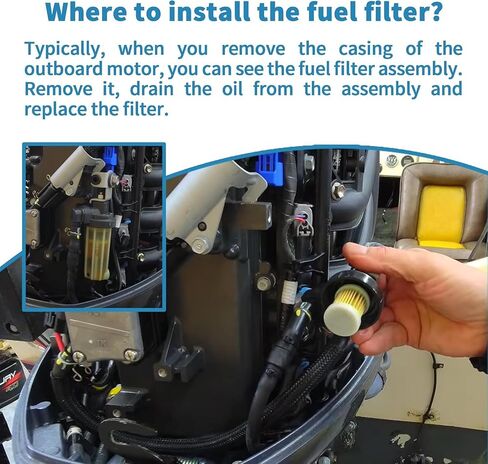 4 Pack 68V-24563-00-00 Fuel Filter 4 Stroke Outboard 18-7979 Compatible with Yamaha 50HP 60HP 75HP 90HP 115HP, Compatible with Mercury 881540 Sierra 18-7979 in Saudi Arabia