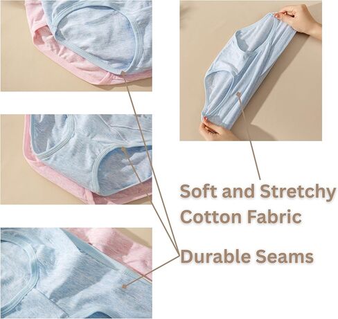 X Element | Maternity Underwear Cotton Postpartum Panties V-Front Under the Bump 5/Pk Multi Color in Kuwait