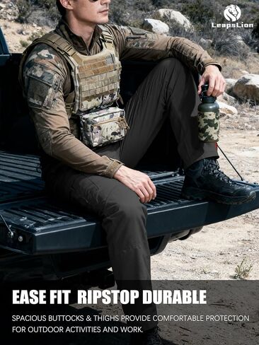 Men's Tactical Pants Water Resistant Ripstop Cargo Pants Outdoor Lightweight EDC Hiking Work Construction Pants in Saudi Arabia