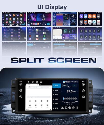 4G+64G Android Car Stereo لجيب Wrangler JK 2007-2018 Dodge RAM 1500 2008-2012 مع Carplay Android Auto ، 7 بوصات GPS Navigation WiFi SWC Bluetooth مع كاميرا احتياطية in Kuwait
