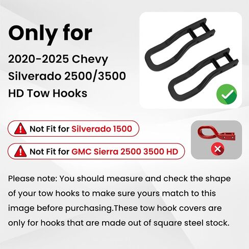 Tow Hook Covers for Silverado 2500/3500 HD 2020-2025, Hitch Cover Front Customized Car Tow Hooks Compatible with Chevrolet Silverado 2500/3500 2020-2025 Accessories (White) in Kuwait