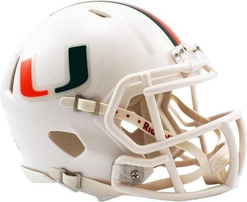 تذكارات رياضية Riddell Miami Hurricanes Speed ​​Mini Football Helmet - خوذات جامعية صغيرة in Saudi Arabia