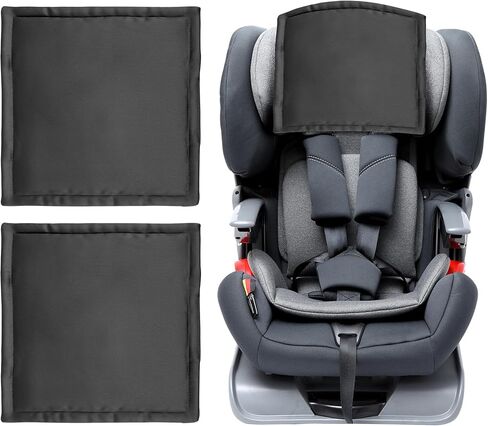 Satin Carseat Head Cover for Baby Silk Head Car Seat Cover for Babies Protection Soft Sleeping Hair Headrest Protector 2pcs Black and Silver for Boys Girls Infant in Kuwait