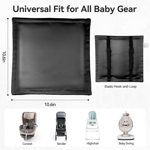 Satin Carseat Head Cover for Baby Silk Head Car Seat Cover for Babies Protection Soft Sleeping Hair Headrest Protector 2pcs Black and Silver for Boys Girls Infant in Kuwait