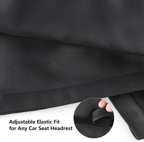 Satin Carseat Head Cover for Baby Silk Head Car Seat Cover for Babies Protection Soft Sleeping Hair Headrest Protector 2pcs Black and Silver for Boys Girls Infant in Kuwait