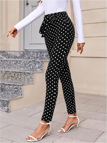 WDIRARA Women's Stretchy Plaid Print Pants Soft Skinny Regular Fashion Leggings in Kuwait