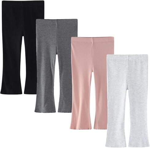 طفل طفل فتاة تضيق السراويل 4 حزمة طفل جرس الجرس أسفل اللبات الفتيات الناعم القطن سراويل الكشكشة مضلعة الملابس in Kuwait