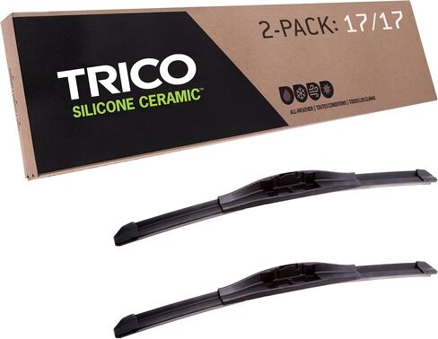 TRICO Signal Premium Silicone 17 " + 17" استبدال السيارات بديل أطراف الزجاج الأمامي شفرات شعاع مع مؤشر الأداء التنبئي الحصري وعمر أطول 3x لنماذج مركبة مختارة ، 2 عبوة in Saudi Arabia