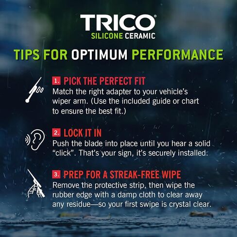 TRICO Signal Premium Silicone 17 " + 17" استبدال السيارات بديل أطراف الزجاج الأمامي شفرات شعاع مع مؤشر الأداء التنبئي الحصري وعمر أطول 3x لنماذج مركبة مختارة ، 2 عبوة in Saudi Arabia